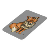 Red Fox auf grauem Hintergrund Magnet (Linke Seite)