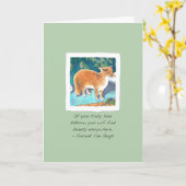 Red Fox auf Light Green Ermutigung Karte (Gelbe Blume)