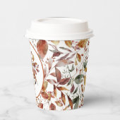 Red Fox Autumn Herbstlaubs Pattern Pappbecher (Links)