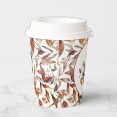 Red Fox Autumn Herbstlaubs Pattern Pappbecher (Rechts)