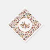 Red Fox Autumn Herbstlaubs Pattern Serviette (Ecke)