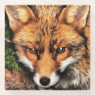 Red Fox Beautiful Wildlife Art Glasuntersetzer