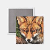 Red Fox Beautiful Wildlife Art Magnet (Vorderseite/Rückseite)