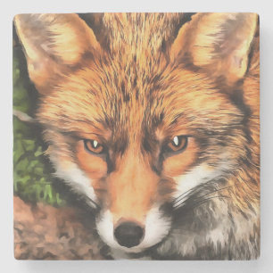 Red Fox Beautiful Wildlife Art Steinuntersetzer