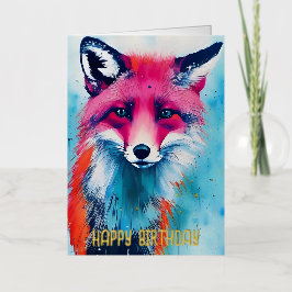 Red Fox Birthday Grußkarte Mit Foliendruck