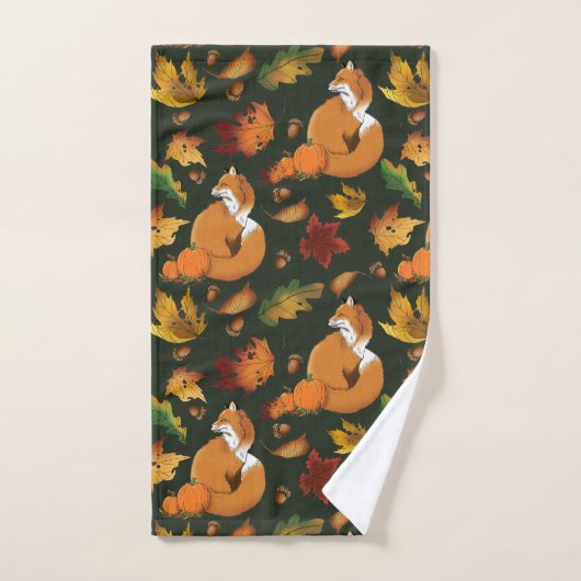 Red Fox Blätter Acorn Green Badhandtuch Set (Handtuch)