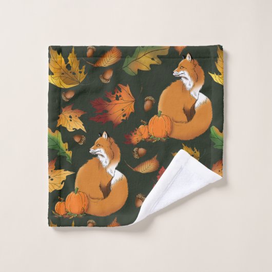Red Fox Blätter Acorn Green Badhandtuch Set (Waschlappen)