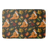 Red Fox Blätter Acorns Green Badematte (Vorderseite)