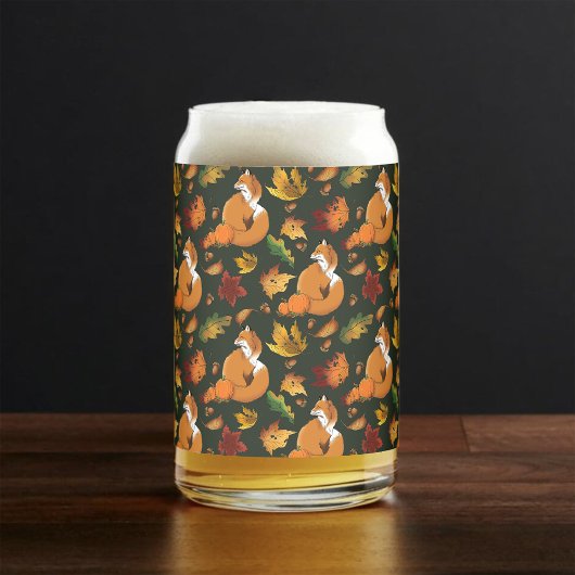 Red Fox Blätter Acorns Green Dosenglas