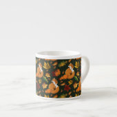 Red Fox Blätter Acorns Green Espressotasse (Vorderseite Rechts)
