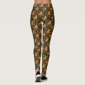Red Fox Blätter Acorns Green Leggings (Rückseite)