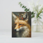 Red Fox Boho Postkarte (Stehend Vorderseite)