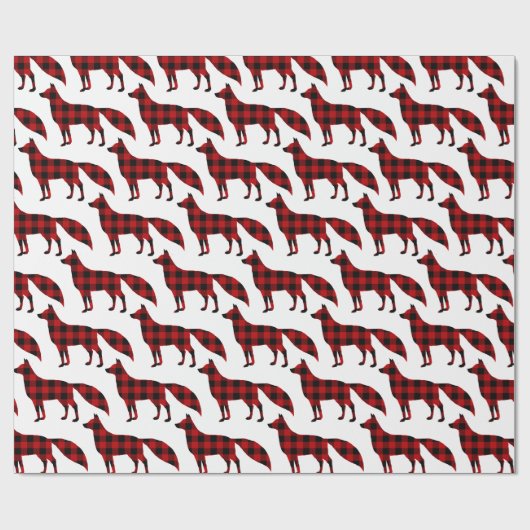 Red Fox Buffalo Kariert für Weihnachtswrapping Pap Geschenkpapier (Flach)