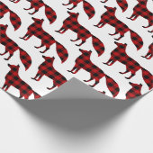 Red Fox Buffalo Kariert für Weihnachtswrapping Pap Geschenkpapier (Ecke)