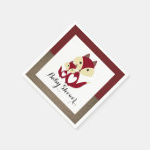 Red Fox Burlap Baby Dusche Serviette (Ecke)