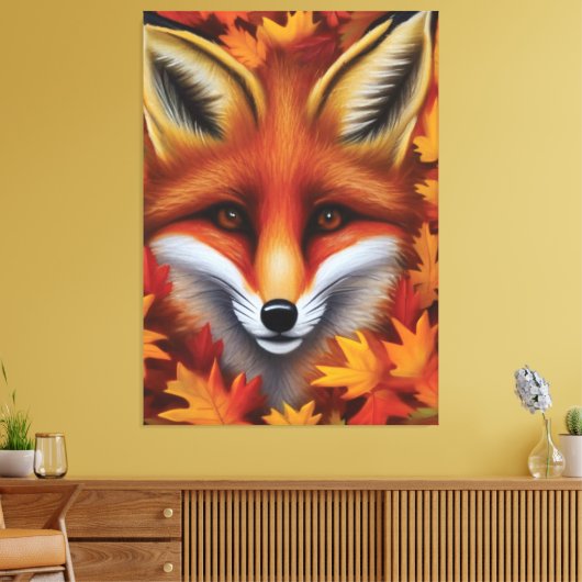 Red Fox Canvas Print Leinwanddruck (Insitu (Wohnzimmer))