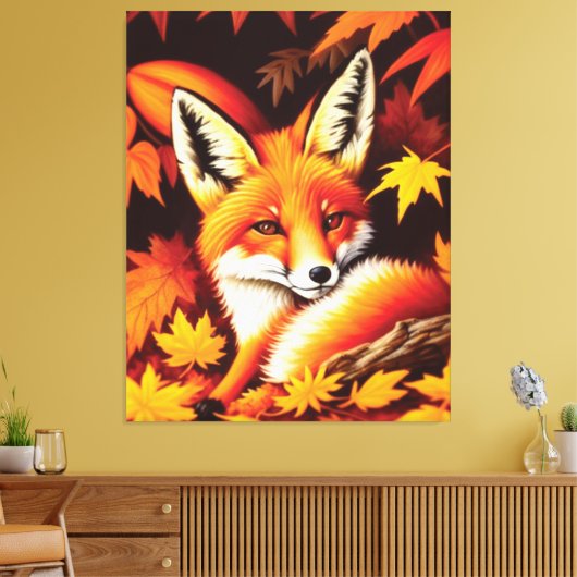 Red Fox Canvas Print Leinwanddruck (Insitu (Wohnzimmer))