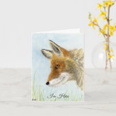 Red Fox Card Karte (Gelbe Blume)