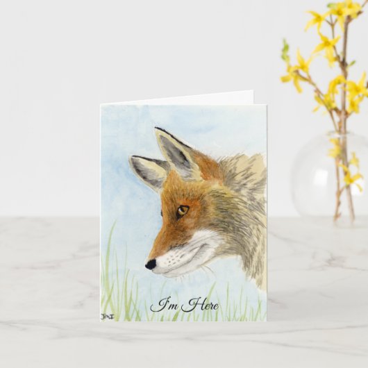 Red Fox Card Karte (Gelbe Blume)