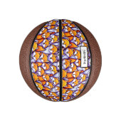 Red Fox Cartoon Doodle individuelle Name niedliche Mini Basketball (Vertikal)