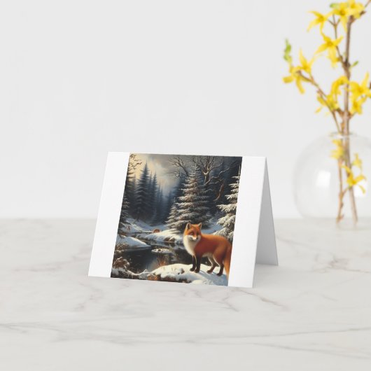 Red Fox Christmas Karte (Gelbe Blume)