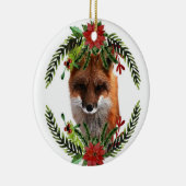 Red Fox Christmas Wildlife Ornament, zweiseitig Keramikornament (Rechts)