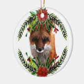 Red Fox Christmas Wildlife Ornament, zweiseitig Keramikornament (Links)