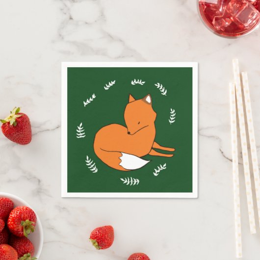 Red Fox Cocktail Napkin Serviette (Beispiel)