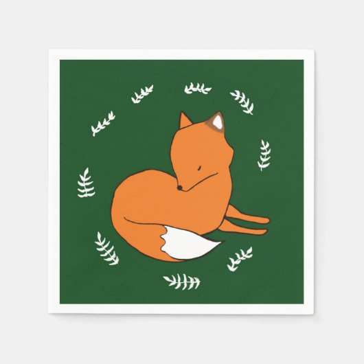 Red Fox Cocktail Napkin Serviette (Vorderseite)