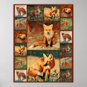 Red Fox Collage Poster (Vorne)