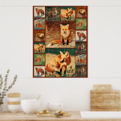 Red Fox Collage Poster (Küche)