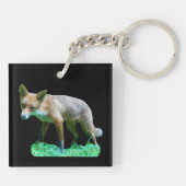 Red Fox Cub Untersetzer Schlüsselanhänger (Rückseite)