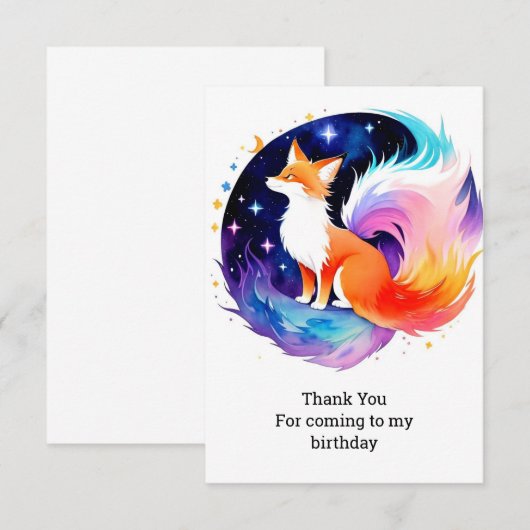 Red Fox Dreams Geburtstag Dankeskarte (Vorne/Hinten)