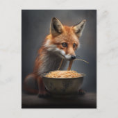 Red Fox Eating Spaghetti Postkarte (Vorderseite)