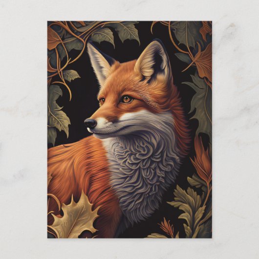 Red Fox | Elegantes Tierportrait Postkarte (Vorderseite)