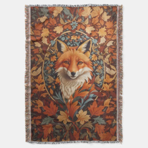 Red Fox Face saisonale Herbstlaub Decke