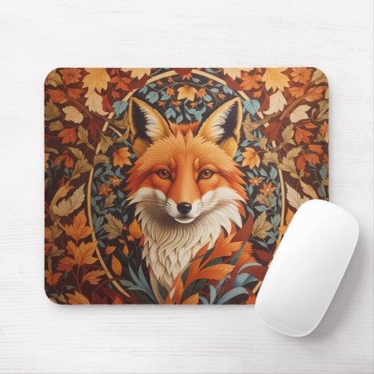 Red Fox Face saisonale Herbstlaub Mousepad (Mit Mouse)