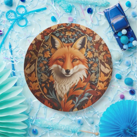 Red Fox Face saisonale Herbstlaub Pappteller (Party)