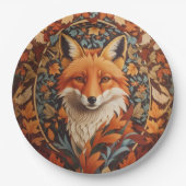 Red Fox Face saisonale Herbstlaub Pappteller (Vorderseite)