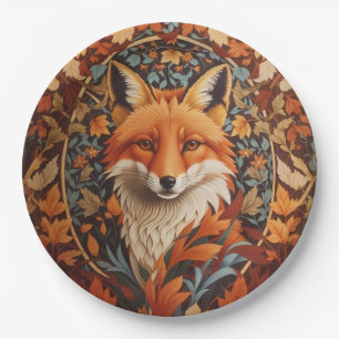 Red Fox Face saisonale Herbstlaub Pappteller