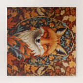Red Fox Face saisonale Herbstlaub Puzzle (Horizontal)