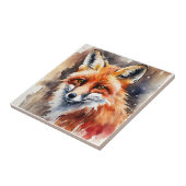 Red Fox Face Watercolor Fliese (Seite)
