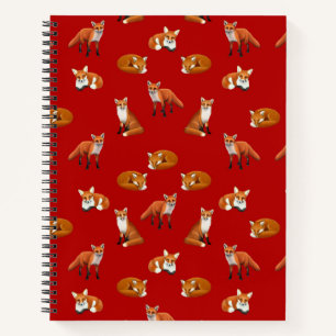 Red Fox Familie 8.5 × 11 Notebook Notizbuch