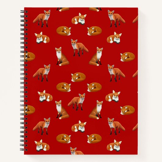 Red Fox Familie 8.5 × 11 Notebook Notizbuch (Vorderseite)