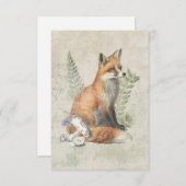 Red Fox Fern Pilz Wald Natur Mitteilungskarte (Vorne/Hinten)