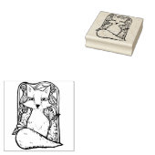 Red Fox Floral Nature Art Gummistempel (Stempel)