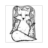 Red Fox Floral Nature Art Gummistempel (Prägung)