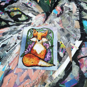 Red Fox Floral Nature Art Postkarte