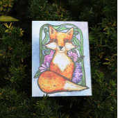 Red Fox Floral Nature Art Postkarte