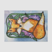 Red Fox Floral Nature Art Seidenpapier (Vorderseite)